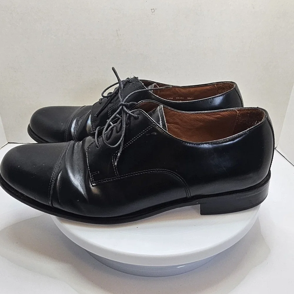 Bostonian Classic First Flex Black Leather Lace Cap Toe Oxford Shoes‎ Size 11 M